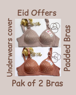 Pak of 2 Padded bras printed soft padded comfortable