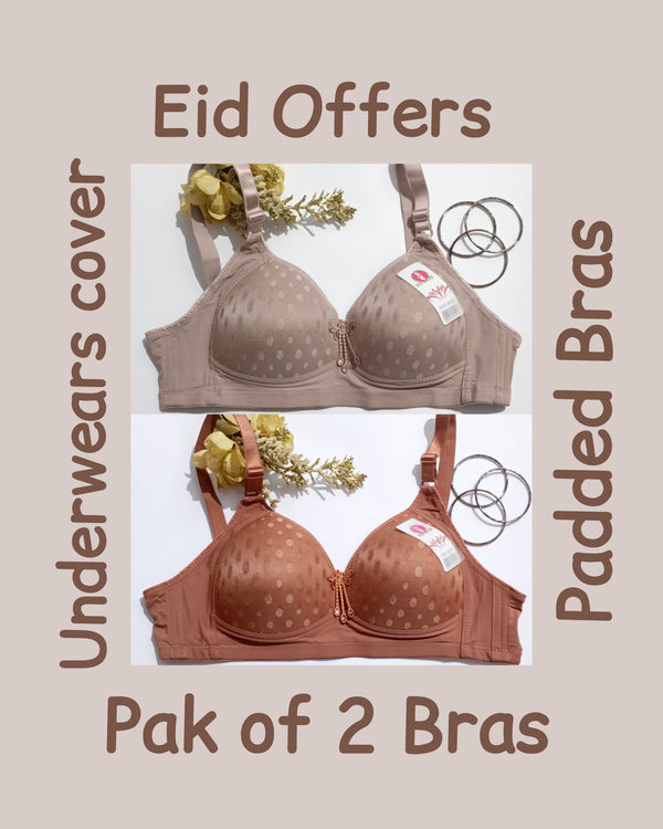 Pak of 2 Padded bras printed soft padded comfortable