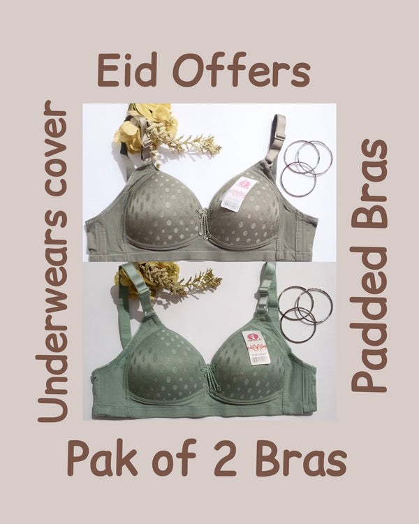 Pak of 2 Padded bras printed soft padded comfortable
